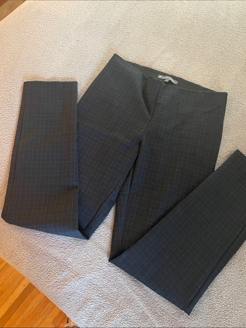 Pull On Plaid Dress Pants